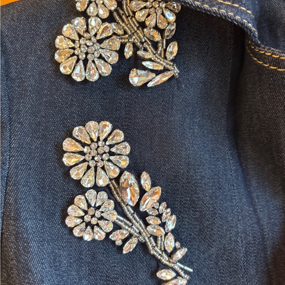 Cinq A Sept NWT $595 Khloe Crystal Chrysanthemum Blazer 2 Indigo - Picture 6 of 9